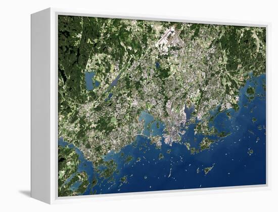Helsinki, Satellite Image-PLANETOBSERVER-Framed Premier Image Canvas