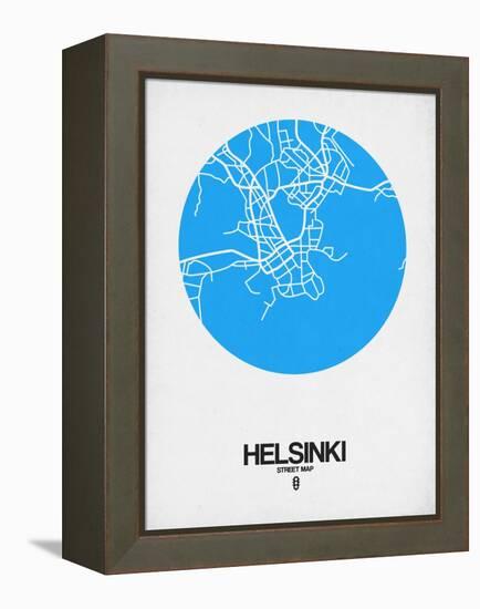 Helsinki Street Map Blue-NaxArt-Framed Stretched Canvas