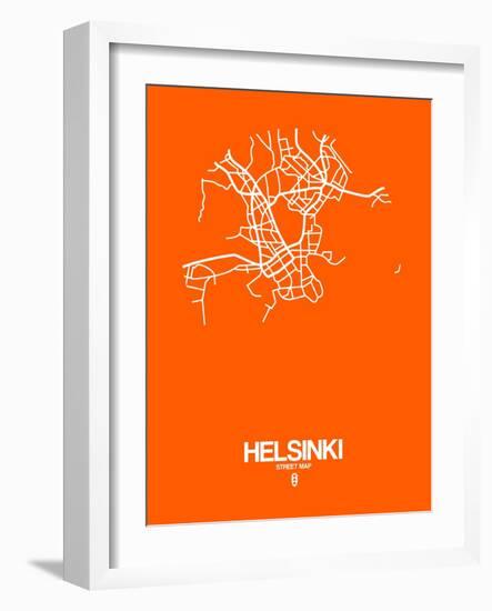 Helsinki Street Map Orange-NaxArt-Framed Art Print