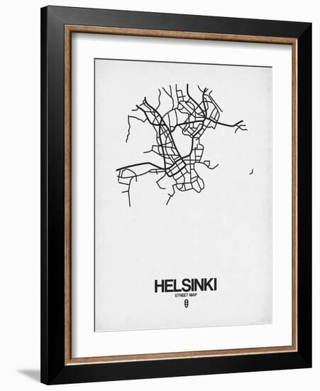 Helsinki Street Map White-NaxArt-Framed Art Print