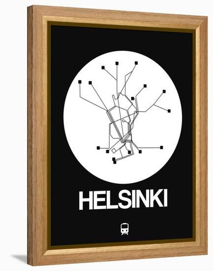 Helsinki White Subway Map-NaxArt-Framed Stretched Canvas
