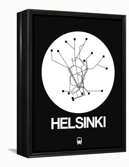 Helsinki White Subway Map-NaxArt-Framed Stretched Canvas