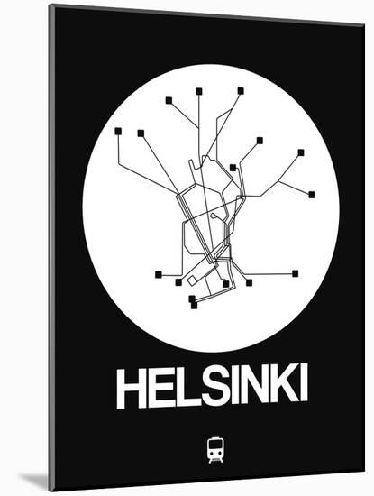 Helsinki White Subway Map-NaxArt-Mounted Art Print