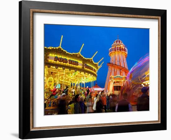 Helter Skelter, Goose Fair, Nottingham, Nottinghamshire, England, United Kingdom, Europe-Frank Fell-Framed Photographic Print