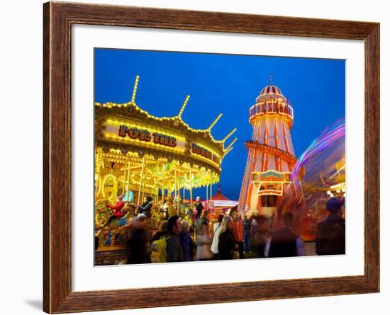 Helter Skelter, Goose Fair, Nottingham, Nottinghamshire, England, United Kingdom, Europe-Frank Fell-Framed Photographic Print