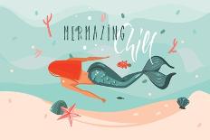 Mermazing Chill - Mermaid Illustration-Helter skelter-Art Print