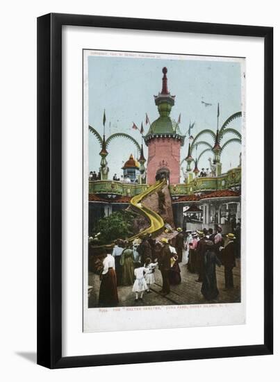 Helter Skelter Ride in Coney Island's Luna Park-null-Framed Giclee Print