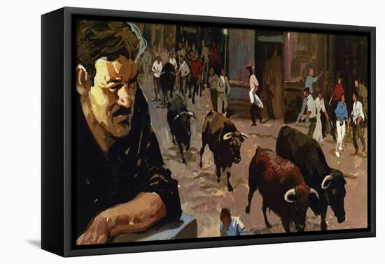 Hemingway Became Fascinated by the Spanish Obsession with Bulls and Bullfighting-Luis Arcas Brauner-Framed Premier Image Canvas