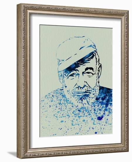 Hemingway Watercolor 1-Anna Malkin-Framed Art Print