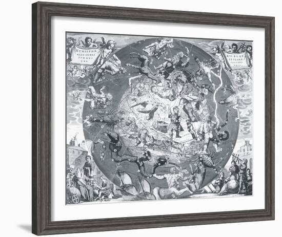 Hemisphae Alis Coeli Sphaeri Grarii Bore et Terre Casceno Phia, 1660-Henricus Hondius-Framed Giclee Print