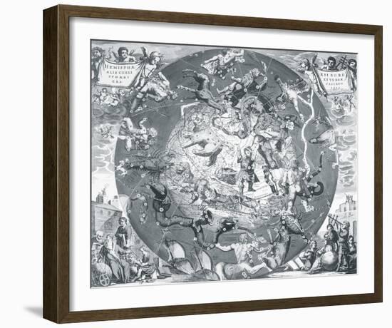 Hemisphae Alis Coeli Sphaeri Grarii Bore et Terre Casceno Phia, 1660-Henricus Hondius-Framed Giclee Print