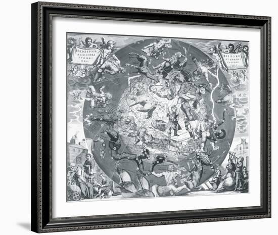 Hemisphae Alis Coeli Sphaeri Grarii Bore et Terre Casceno Phia, 1660-Henricus Hondius-Framed Giclee Print