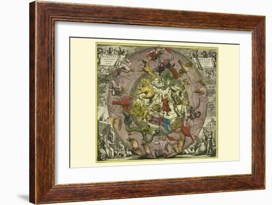 Hemisphaeriibore Alis Coelietterrae-Andreas Cellarius-Framed Art Print