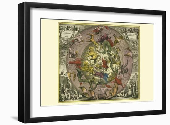 Hemisphaeriibore Alis Coelietterrae-Andreas Cellarius-Framed Art Print