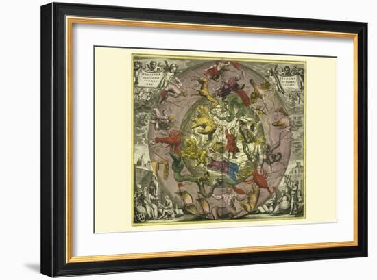 Hemisphaeriibore Alis Coelietterrae-Andreas Cellarius-Framed Art Print