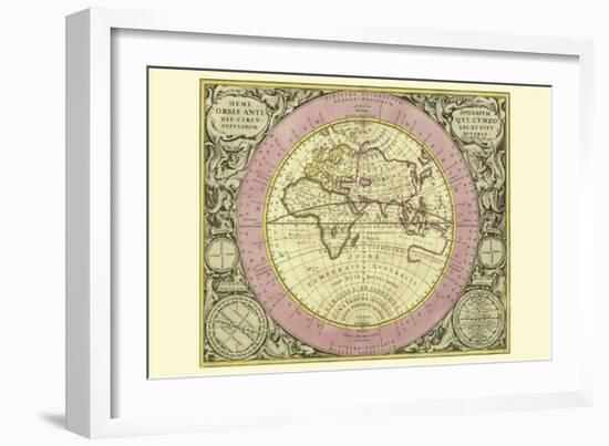 Hemisphaerium Orbis Antiqui-Andreas Cellarius-Framed Art Print