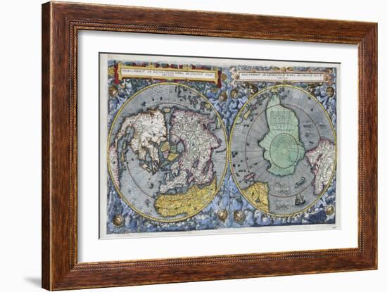 Hemispherius Ab Aeqinoctiali Linea, Poli Artici 17th-Century Dutch Map-null-Framed Giclee Print