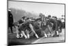 Hempstead High School Cheerleaders Chanting a Cheer as They Encircle the School's Tiger Mascot-Gordon Parks-Mounted Photographic Print