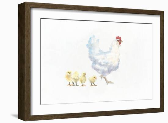 Hen and Chickens-Emily Adams-Framed Art Print