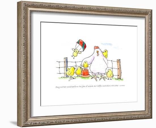 Hen Mom-Jennifer Zsolt-Framed Giclee Print