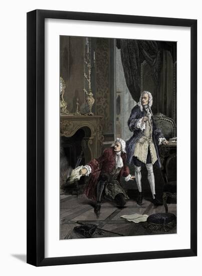 Hénault and Voltaire-English School-Framed Giclee Print