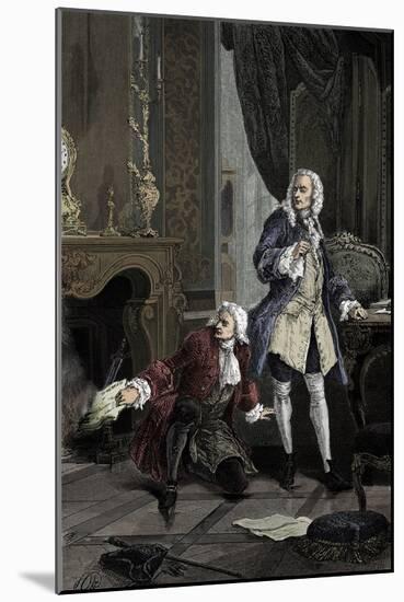 Hénault and Voltaire-English School-Mounted Giclee Print