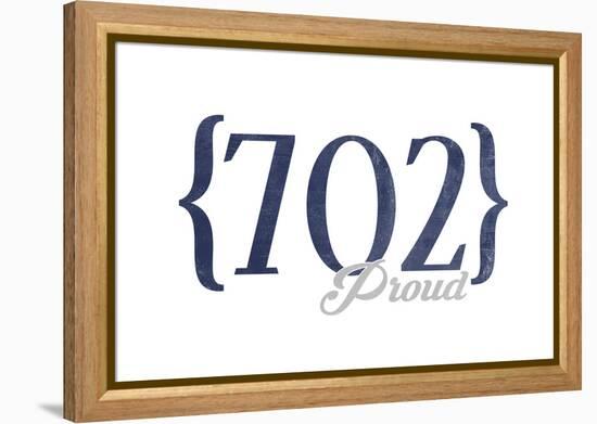 Henderson, Nevada - 702 Area Code (Blue)-Lantern Press-Framed Stretched Canvas