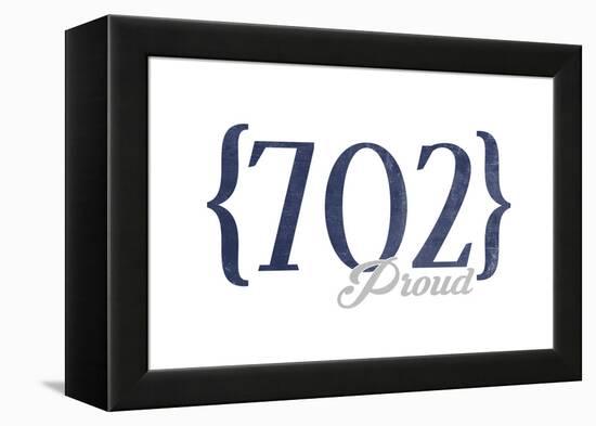 Henderson, Nevada - 702 Area Code (Blue)-Lantern Press-Framed Stretched Canvas