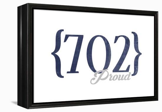 Henderson, Nevada - 702 Area Code (Blue)-Lantern Press-Framed Stretched Canvas