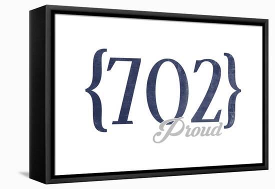 Henderson, Nevada - 702 Area Code (Blue)-Lantern Press-Framed Stretched Canvas