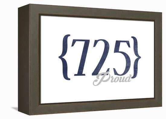 Henderson, Nevada - 725 Area Code (Blue)-Lantern Press-Framed Stretched Canvas