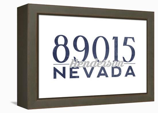 Henderson, Nevada - 89015 Zip Code (Blue)-Lantern Press-Framed Stretched Canvas