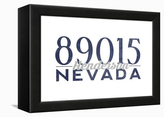 Henderson, Nevada - 89015 Zip Code (Blue)-Lantern Press-Framed Stretched Canvas