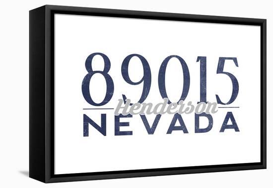 Henderson, Nevada - 89015 Zip Code (Blue)-Lantern Press-Framed Stretched Canvas