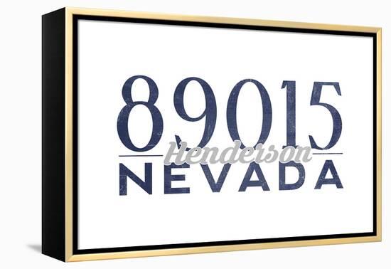 Henderson, Nevada - 89015 Zip Code (Blue)-Lantern Press-Framed Stretched Canvas