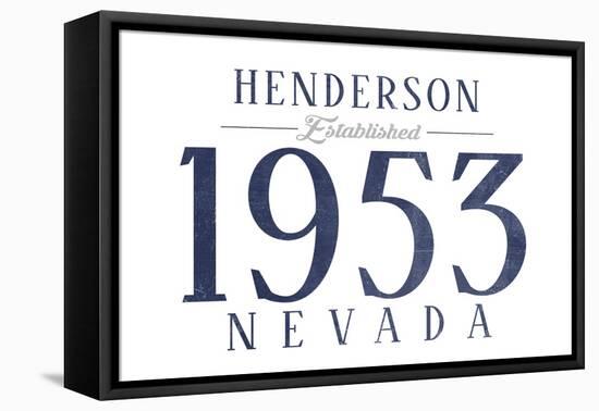 Henderson, Nevada - Established Date (Blue)-Lantern Press-Framed Stretched Canvas