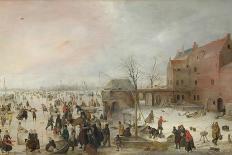 A Winter Scene with Skaters Near a Castle-Hendrick Avercamp-Framed Giclee Print