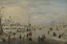 Winter Landscape with Ice Skaters, Hendrick Avercamp-Hendrick Avercamp-Framed Art Print