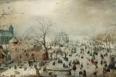 A Winter Scene with Skaters Near a Castle-Hendrick Avercamp-Framed Giclee Print