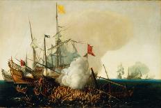 Dutch Battleship in a Storm-Hendrick Cornelisz. Vroom-Framed Giclee Print