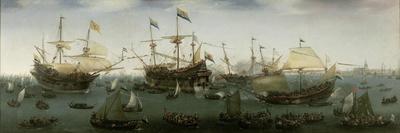 Dutch Battleship in a Storm-Hendrick Cornelisz. Vroom-Framed Giclee Print