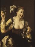 Une Fille Tenat Un Verre ( Le Gout, Serie Des Cinq Sens) - A Girl Holding a Glass (Taste. from the-Hendrick Jansz Terbrugghen-Framed Giclee Print