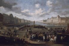 Vue de Paris avec le Louvre, prise du pont Henri IV-Hendrick Mommers-Framed Premier Image Canvas