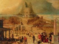 The Building of the Tower of Babel-Hendrick Van Cleve-Framed Premier Image Canvas