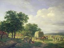 A Wooded Landscape with Haymakers, 1822-Hendrick van de Sande Bakhuyzen-Framed Giclee Print