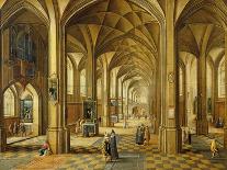 Interior of a Gothic Style Church with Three Naves-Hendrik The Younger Steenwyck-Framed Giclee Print