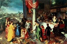 The Winter Feast, Gathering at the Bavarian State Palace-Hendrik van Balen the Elder-Giclee Print