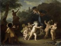 Playing Putti in a Landscape-Hendrik van Limborch-Framed Art Print