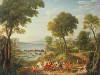 A Wooded Italianate Landscape with Nymphs Dancing, 1728 (Oil on Canvas)-Hendrik Van Lint-Giclee Print