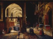 Le Service Du Soir Dans Une Eglise Gothique - Evening Service in a Gothic Church - Hendrick Van Ste-Hendrik van Steenwyck-Giclee Print